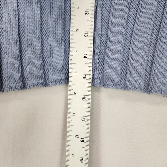 Aeropostale Crop Sweater Button Up Long Sleeve Women's M Blue V Neck Mid Drift - Picture 5 of 7